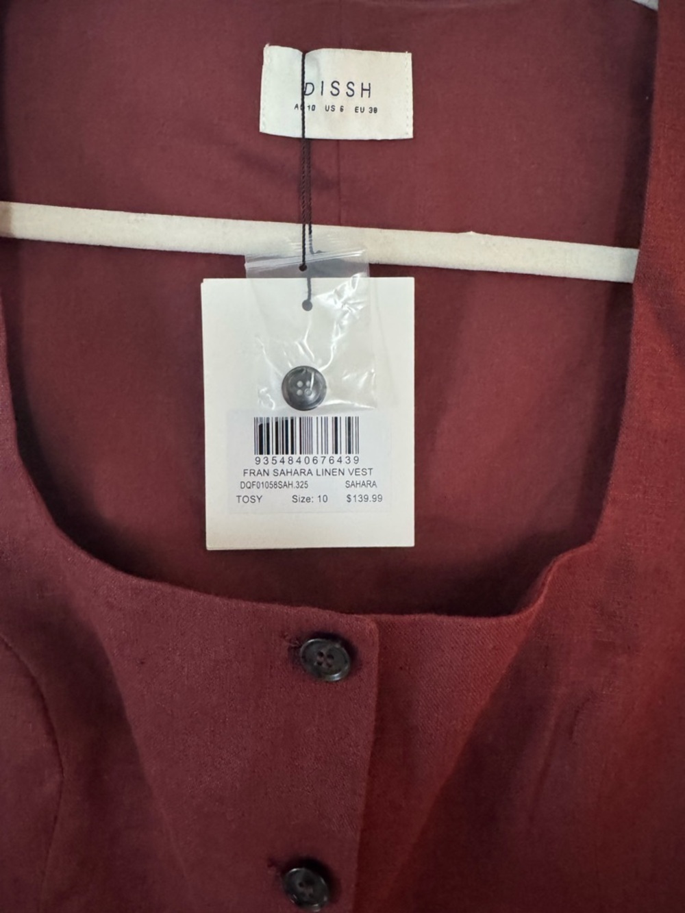DISSH Fran Sahara Linen Vest - Picture 4 of 4